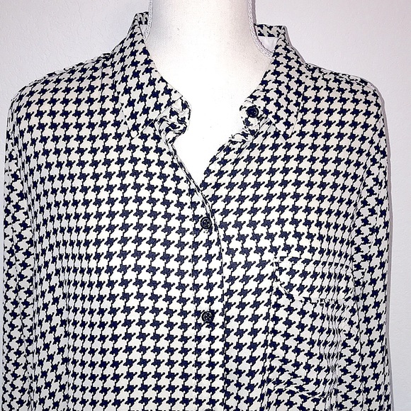 Who What Wear Long Sleeve Houndstooth Check Work Casual Shirt Size XXL - Picture 2 of 7